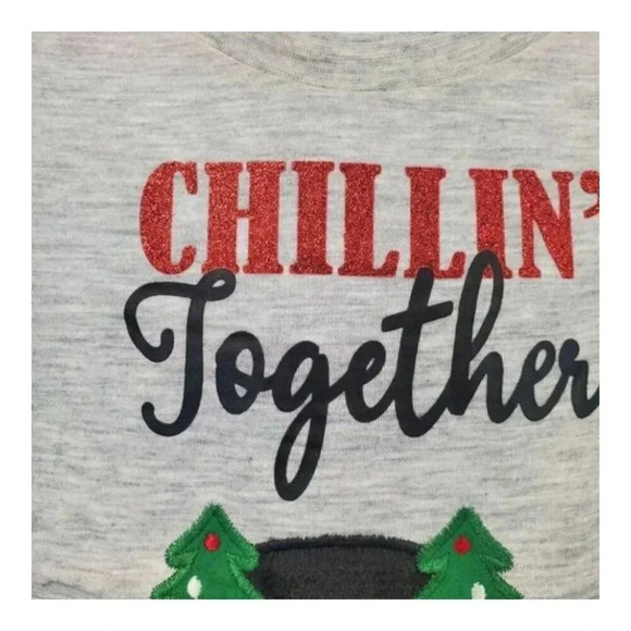 5T Penguin Pajamas Grey Long Sleeve Penguin Top with Plaid Pj Bottoms - Picture 3 of 4